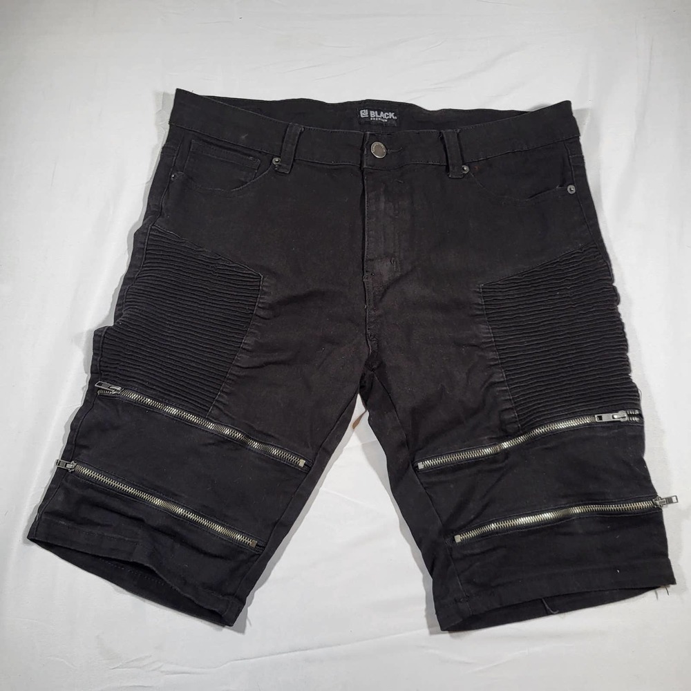 CJ Black Premium Urban Shorts Men's Size 36 Black Denim Pockets